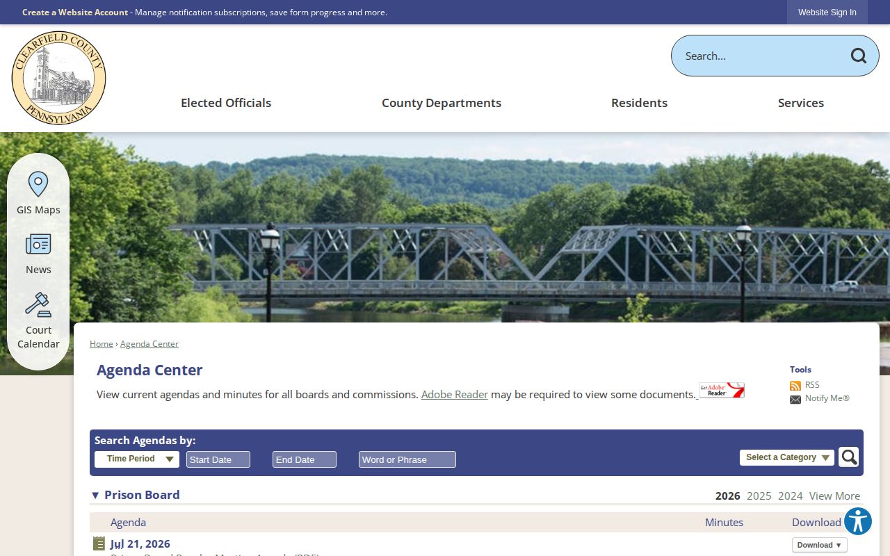 Clearfield County release records archive for three-day context